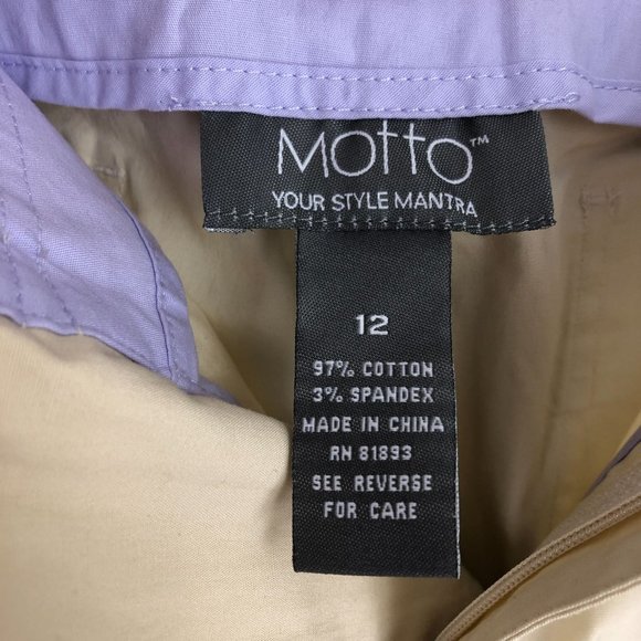 Motto NWT Women's Size 12 Beige Stretch Convertible Roll Tab Cropped Pants QVC - Picture 11 of 12